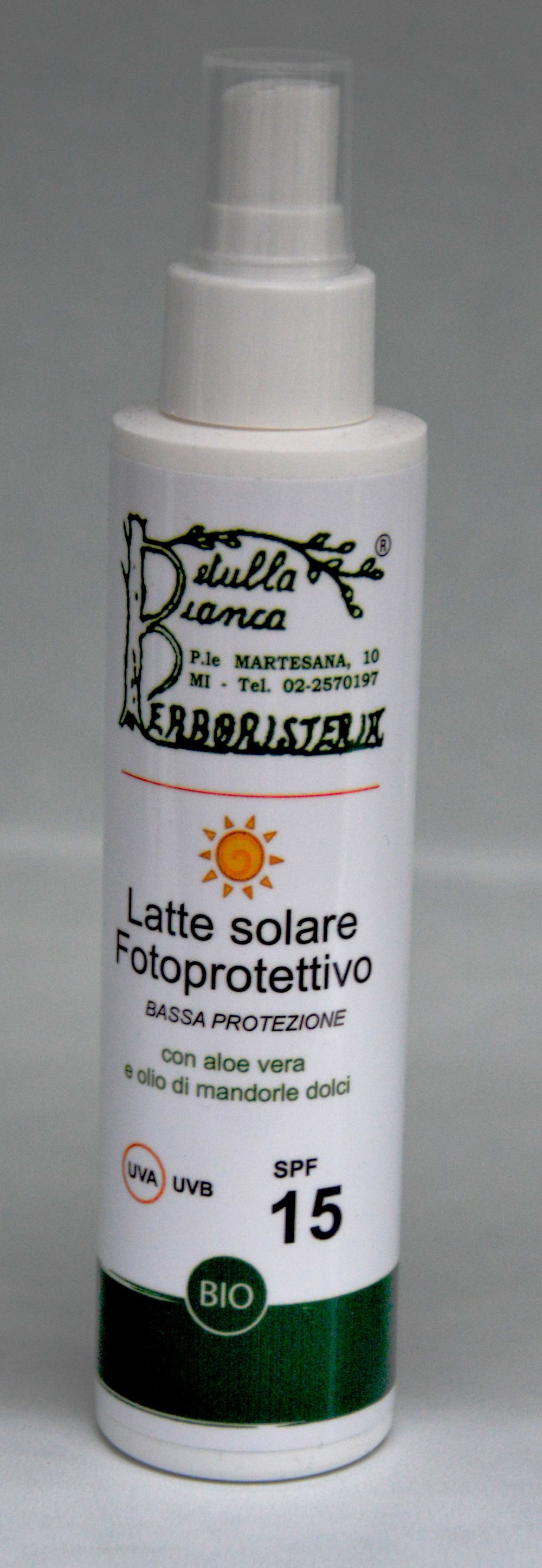 Latte solare spray fotoprotettivo bassa protezione spf 15